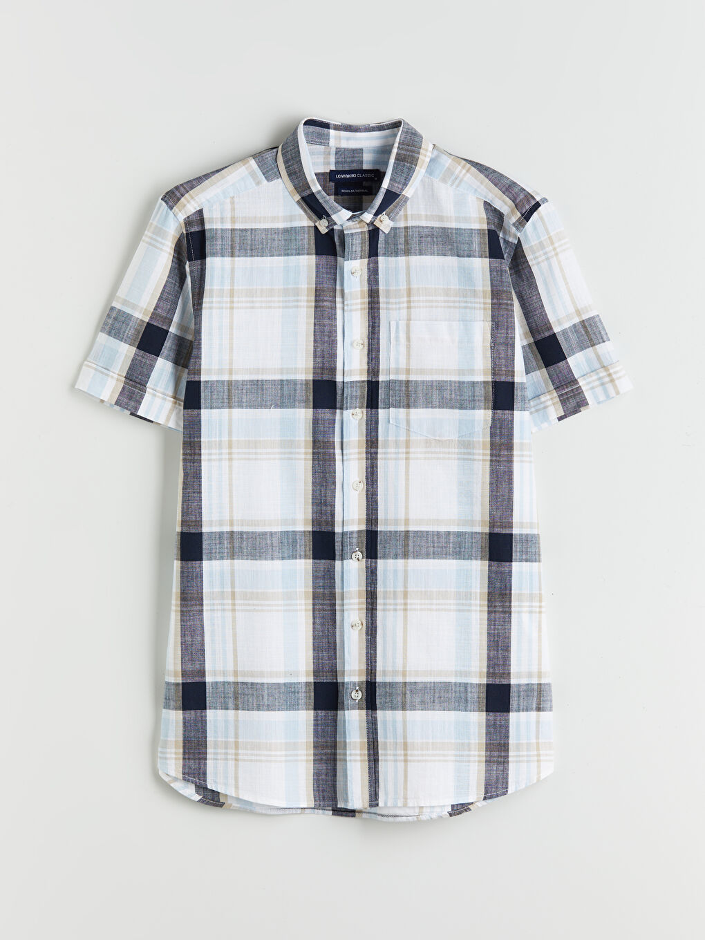 İndigo Regular Fit Kısa Kollu Ekose Poplin Erkek Gömlek-4