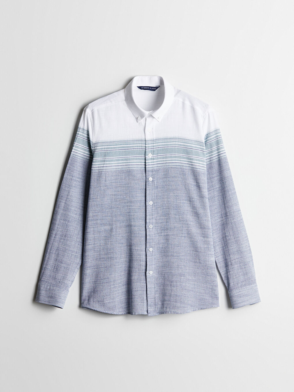 İndigo Regular Fit Uzun Kollu Armürlü Erkek Gömlek-4