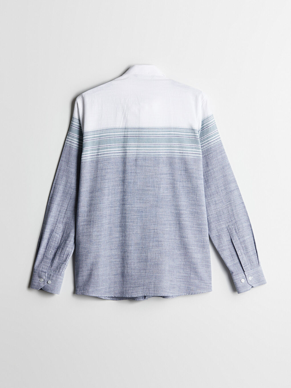 İndigo Regular Fit Uzun Kollu Armürlü Erkek Gömlek-5