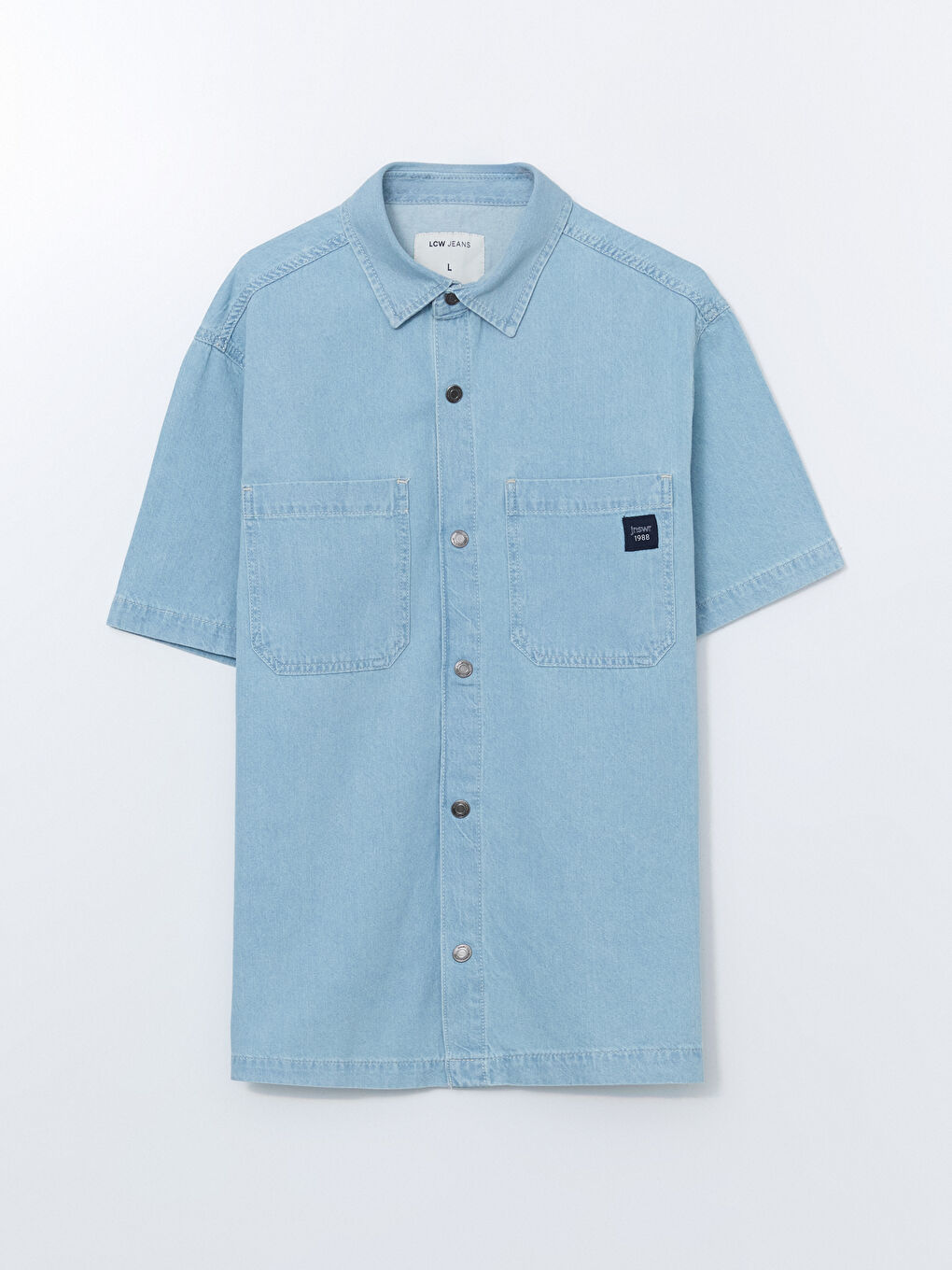 Relaxed Fit Short Sleeve Men's Denim Shirt -S5FG14Z8-311