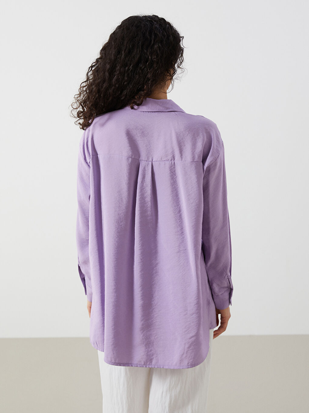 LCW Modest Lila Oversize Kadın Gömlek Tunik - 3