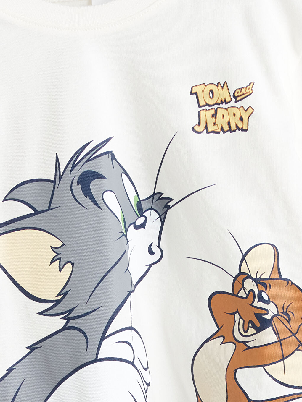Ekru Tom & Jerry Baskılı Erkek Bebek Tişört-2