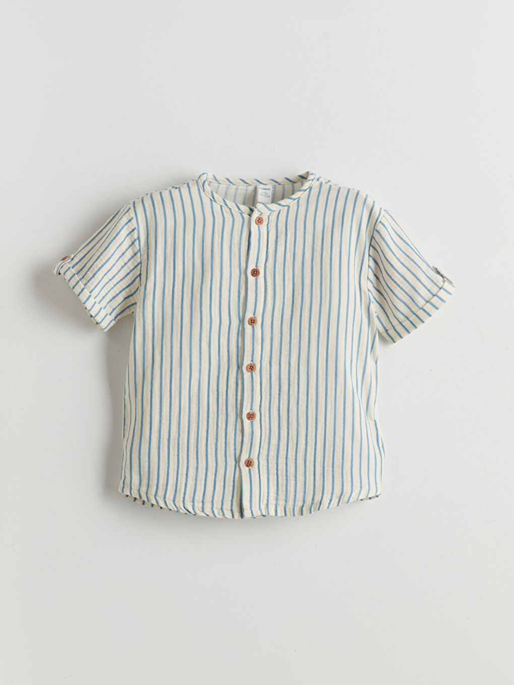 Bej Çizgili Erkek Çocuk Gömlek