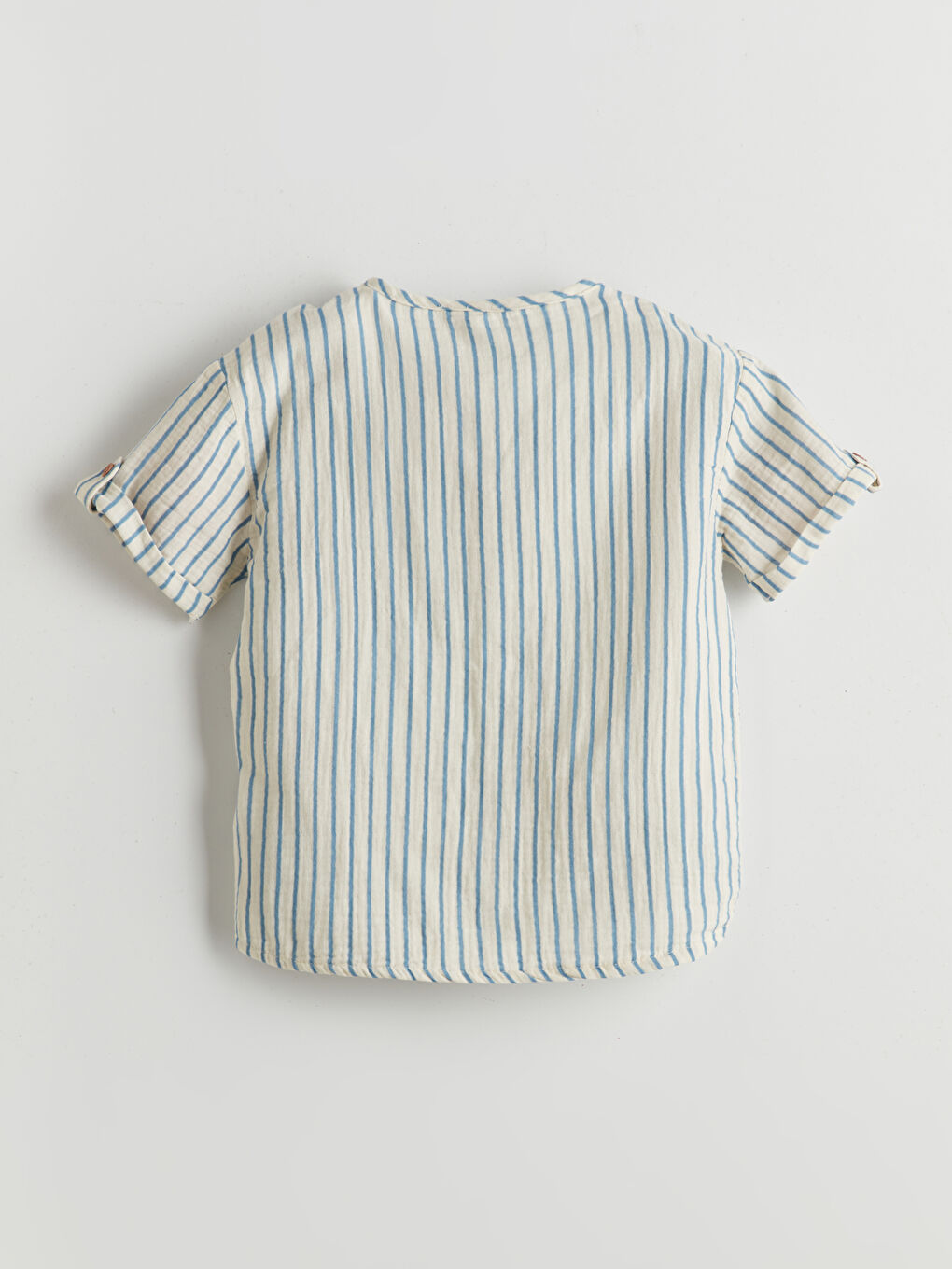 Bej Çizgili Erkek Çocuk Gömlek-1