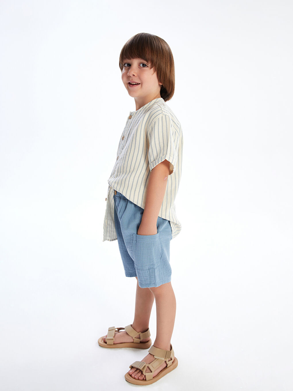 LCW Kids Striped Boys' Shirt and Shorts 2 Pack -S5FH17Z1-LE4