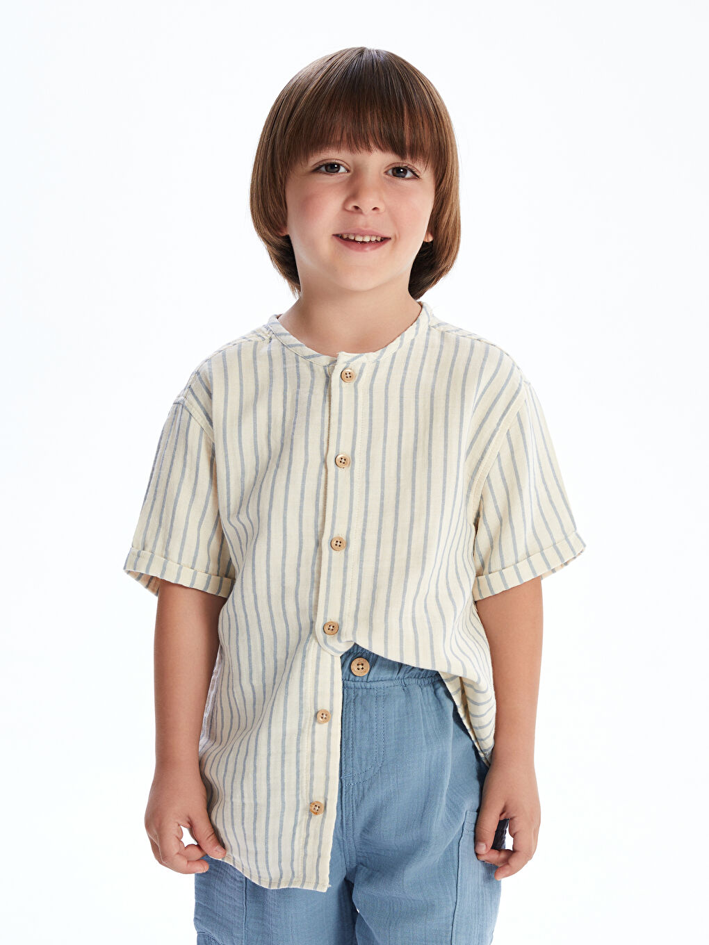 LCW Kids Striped Boys' Shirt and Shorts 2 Pack -S5FH17Z1-LE4