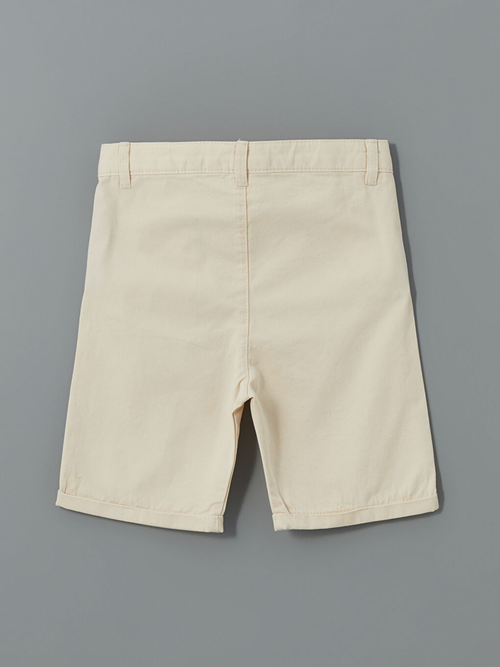 Bej Beli Lastikli Erkek Çocuk Gabardin Şort-2