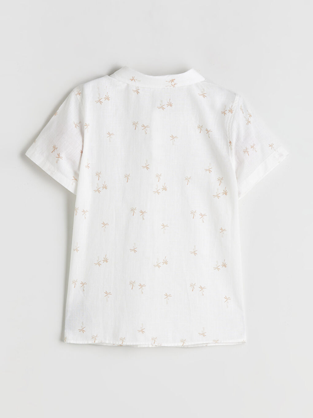 Ekru Fiyonk Baskılı Erkek Çocuk Gömlek-1