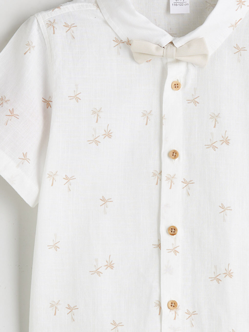 Ekru Fiyonk Baskılı Erkek Çocuk Gömlek-2