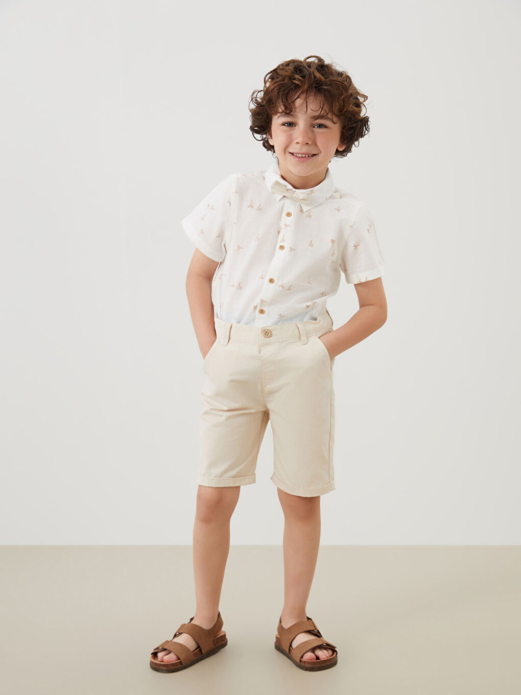 LCW Kids Bow Tie Boys' Shirt and Shorts 2 Pack -S5FH21Z1-SWC
