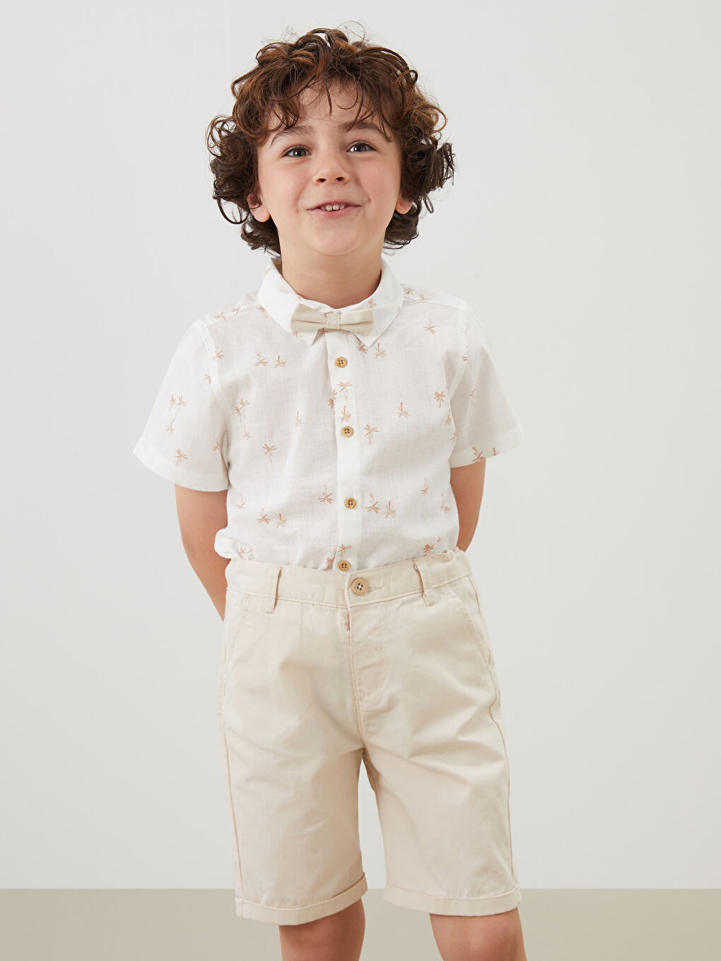 LCW Kids Bow Tie Boys' Shirt and Shorts 2 Pack -S5FH21Z1-SWC