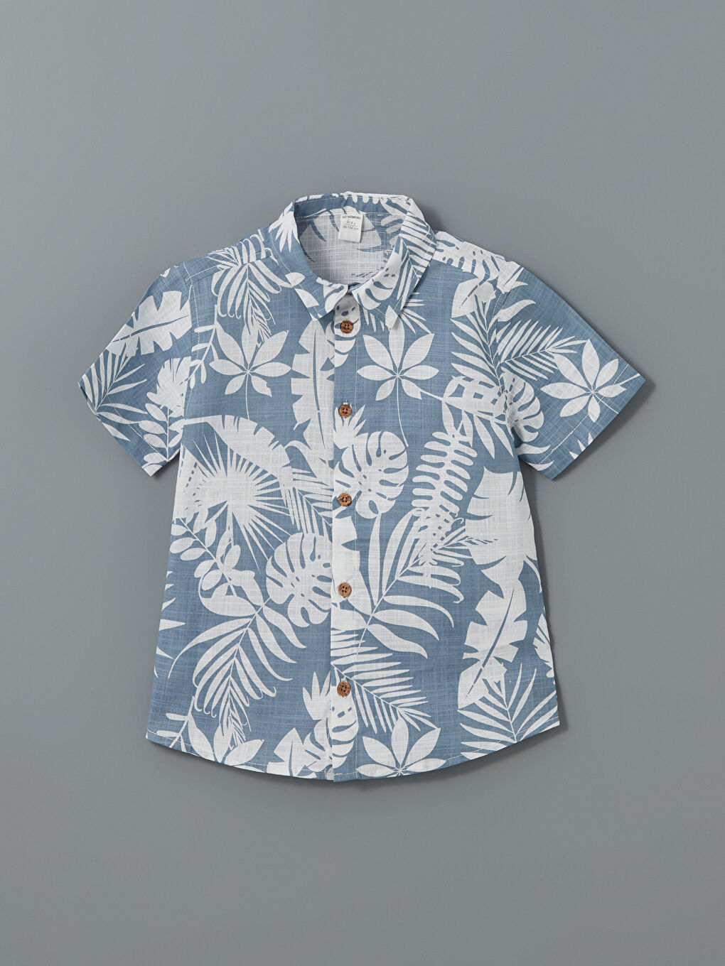 İndigo Kısa Kollu Baskılı Erkek Çocuk Gömlek