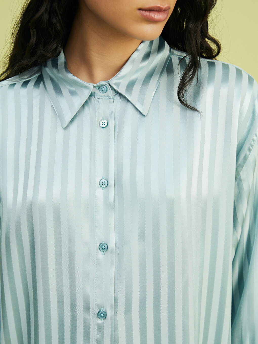 Striped Oversize Satin Women's Shirt Tunic -S5FH72Z8-CVD