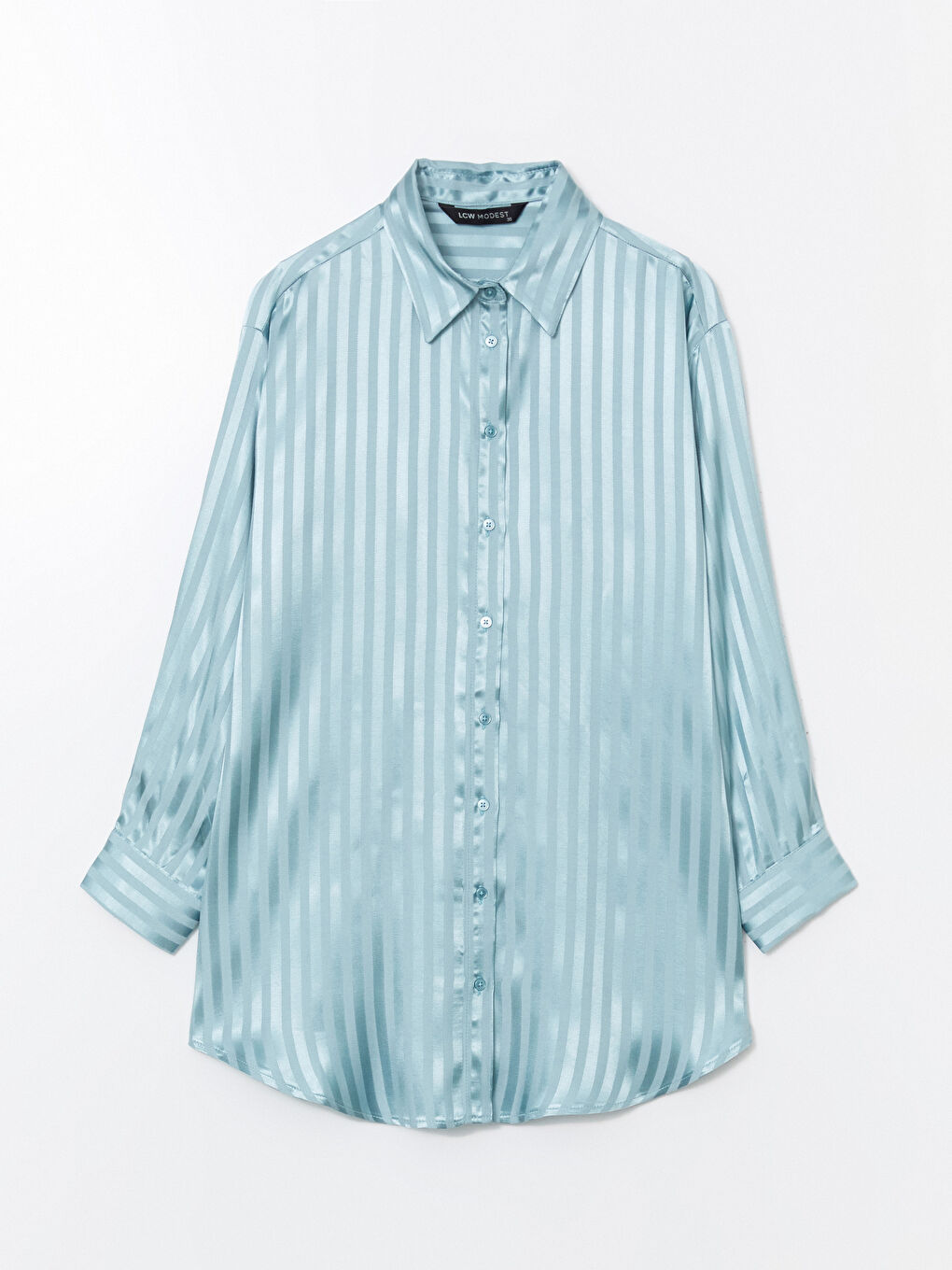 Striped Oversize Satin Women's Shirt Tunic -S5FH72Z8-CVD