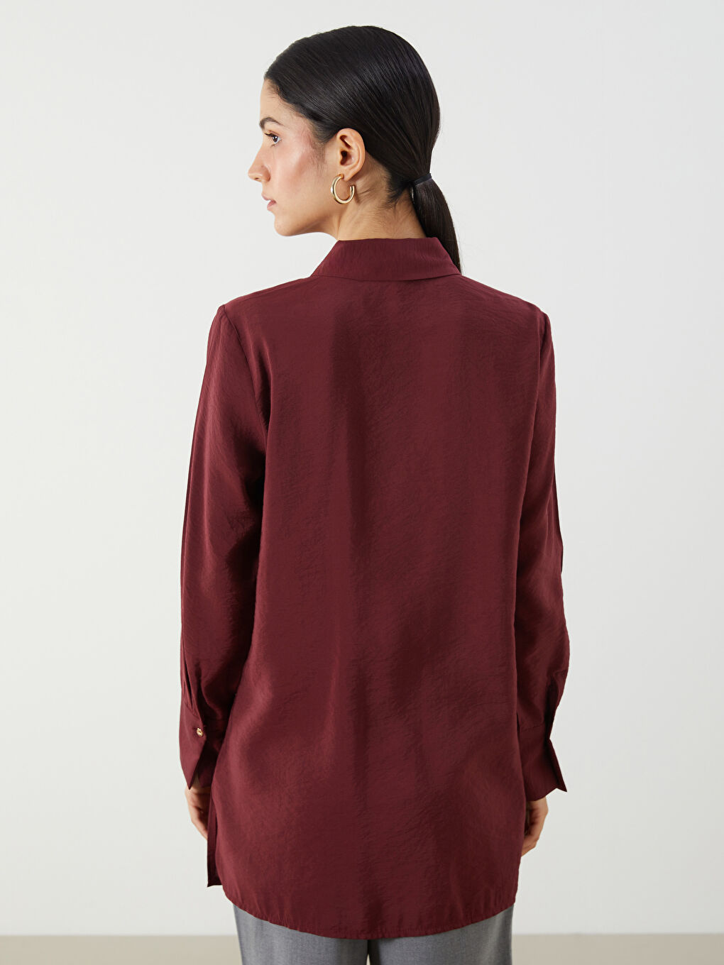 LCW Modest Modal Blend Women's Shirt Tunic -S5FH73Z8-HRW