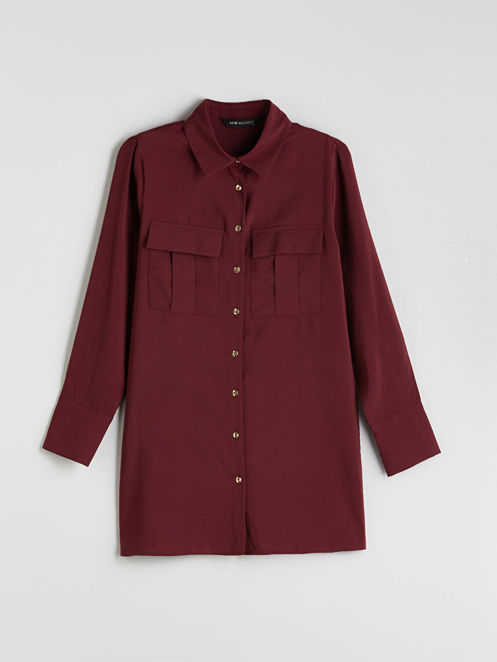 LCW Modest Modal Blend Women's Shirt Tunic -S5FH73Z8-HRW