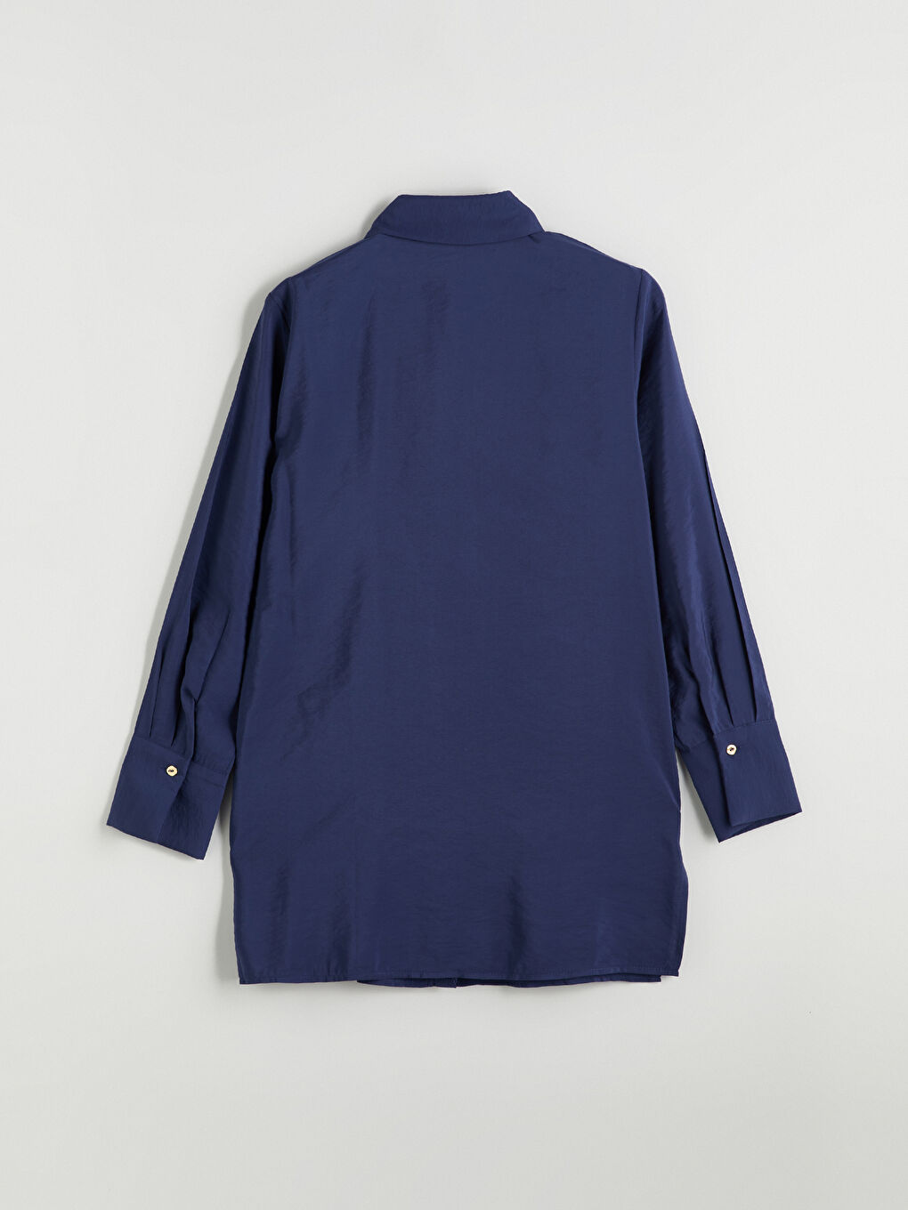 Lacivert Modal Karışımlı Kadın Gömlek Tunik-5