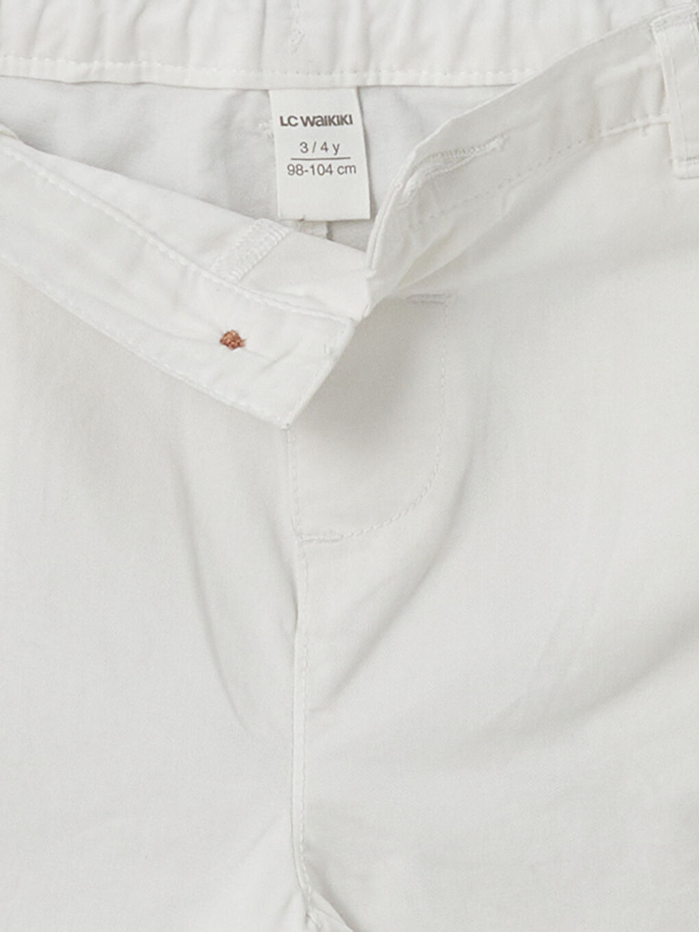 Beyaz Beli Lastikli Basic Erkek Çocuk Şort-2