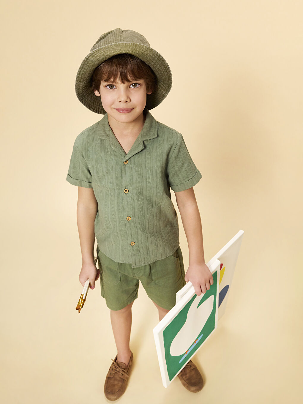 Linen Blend Boys' Shirt and Shorts 2 Pack -S5FH86Z1-GX7