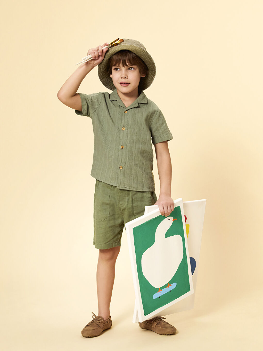 Linen Blend Boys' Shirt and Shorts 2 Pack -S5FH86Z1-GX7