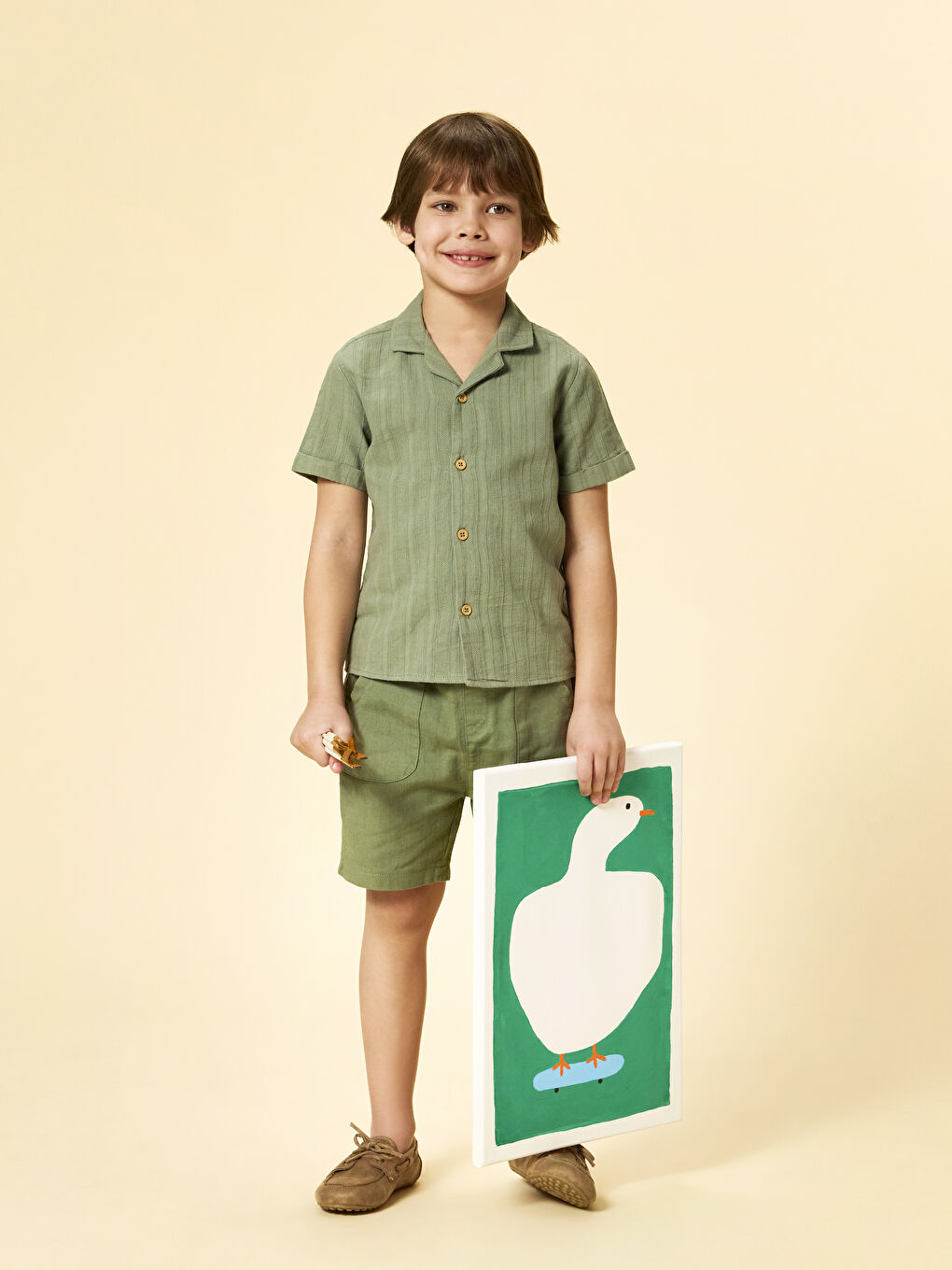 Linen Blend Boys' Shirt and Shorts 2 Pack -S5FH86Z1-GX7