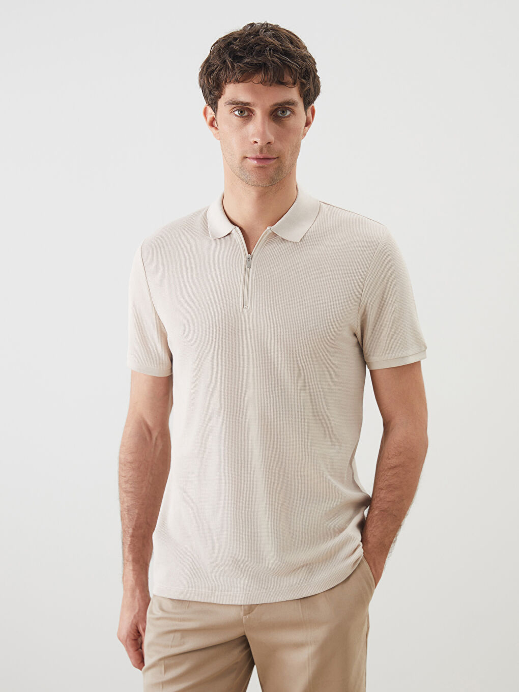 Polo Neck Short Sleeve Men's T-Shirt -S5FH92Z8-J0B
