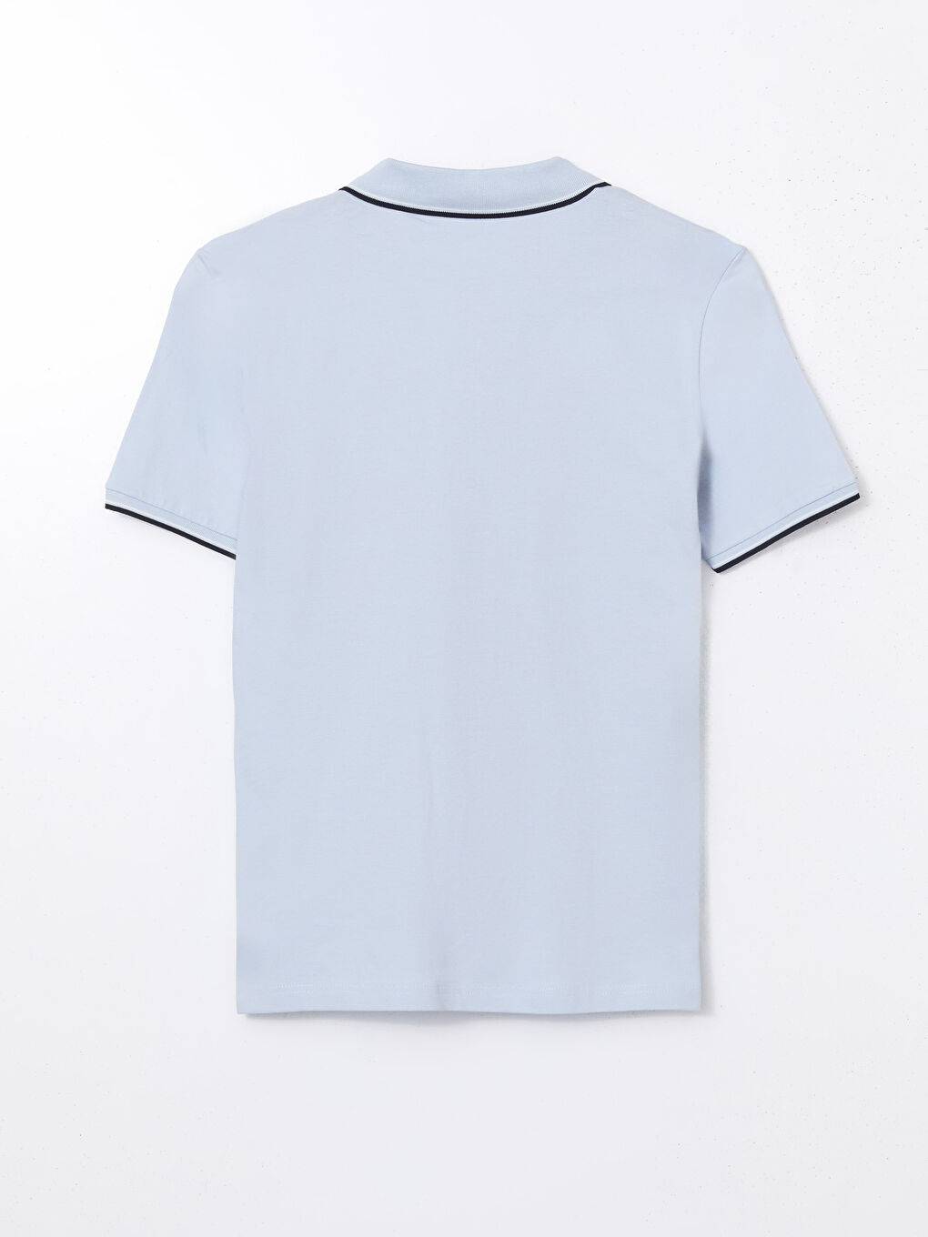 Mavi Polo Yaka Kısa Kollu Erkek Tişört-5