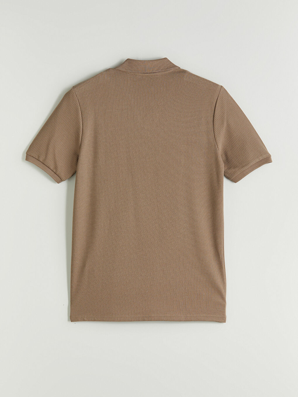 Bej Polo Yaka Kısa Kollu Erkek Tişört-5