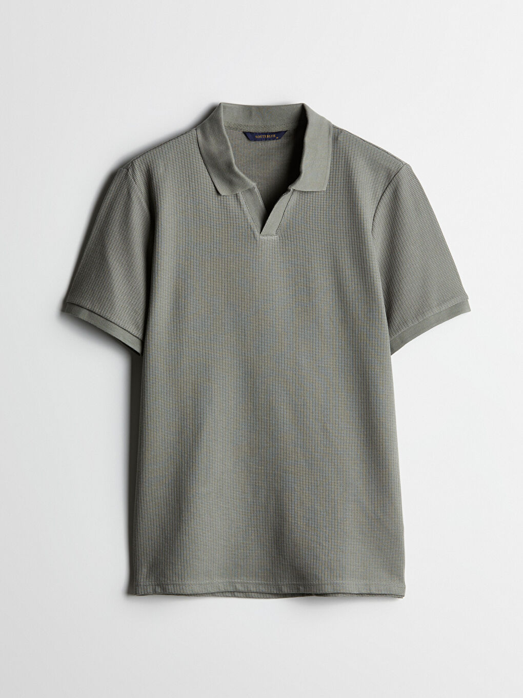 Yeşil Polo Yaka Kısa Kollu Erkek Tişört-4