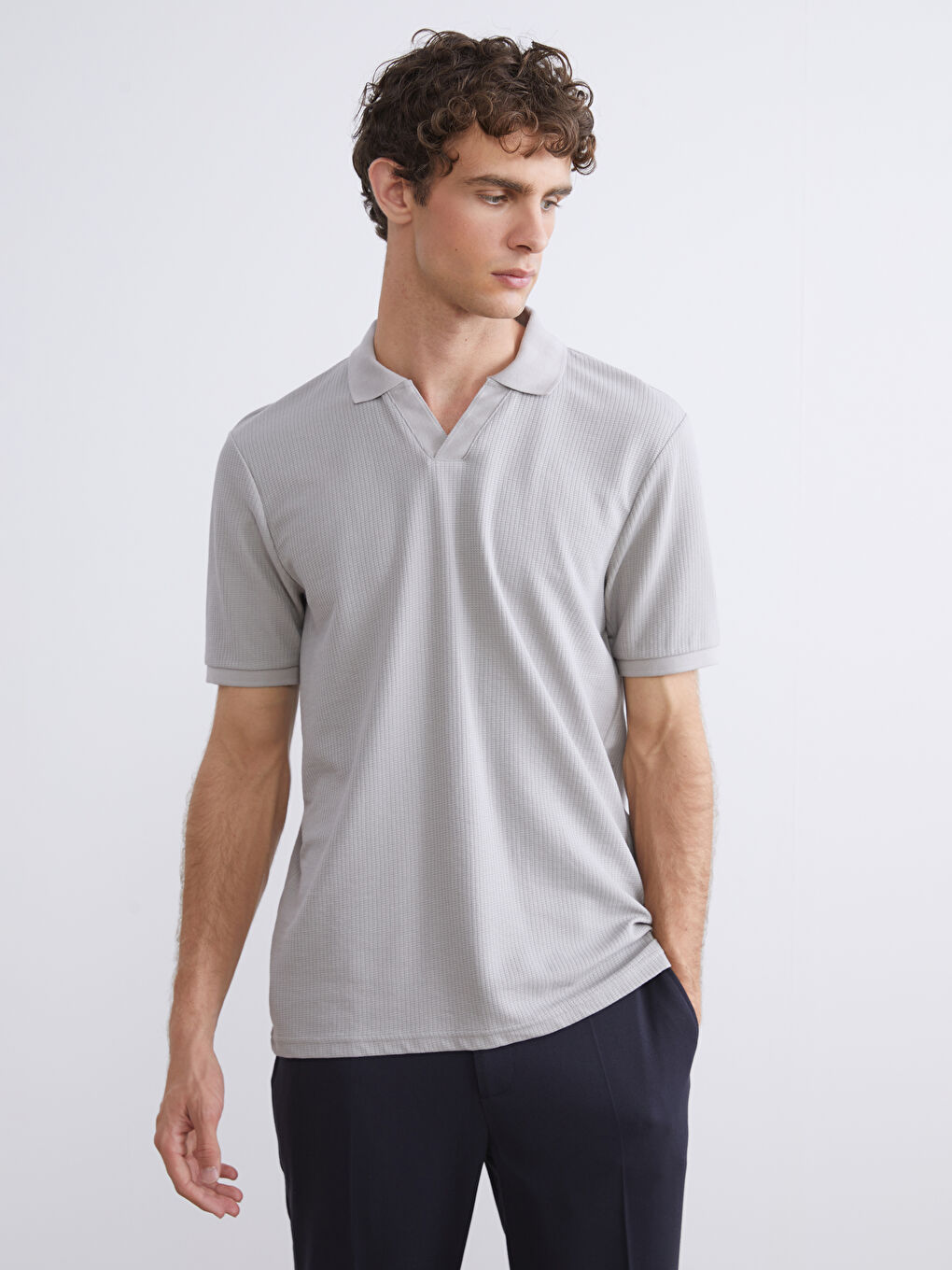 Polo Neck Short Sleeve Men's T-Shirt