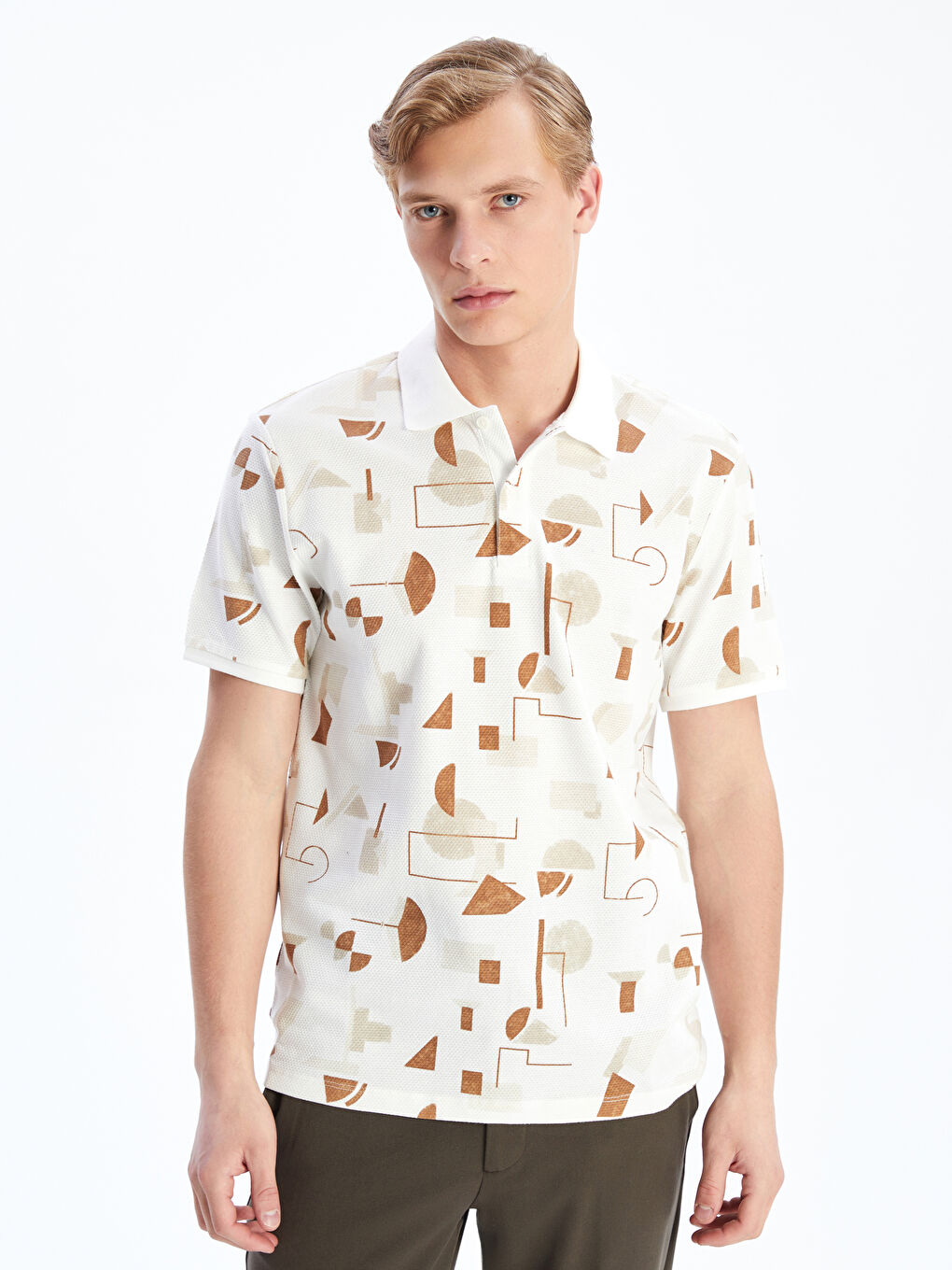 LCW Vision Polo Neck Printed Men's T-Shirt -S5FI13Z8-HZZ