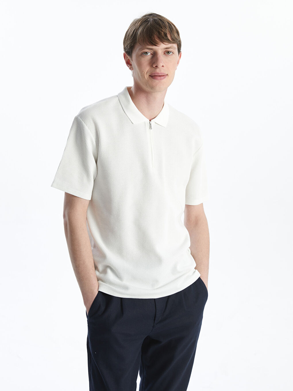 Polo Neck Short Sleeve Men's T-Shirt -S5FI14Z8-R9J