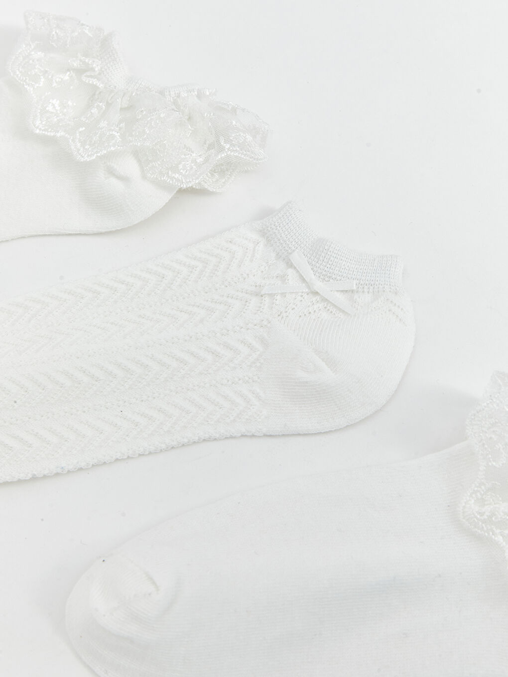 Lace Detailed Girl Booties Socks 3-Pack -S5FI24Z4-JYX