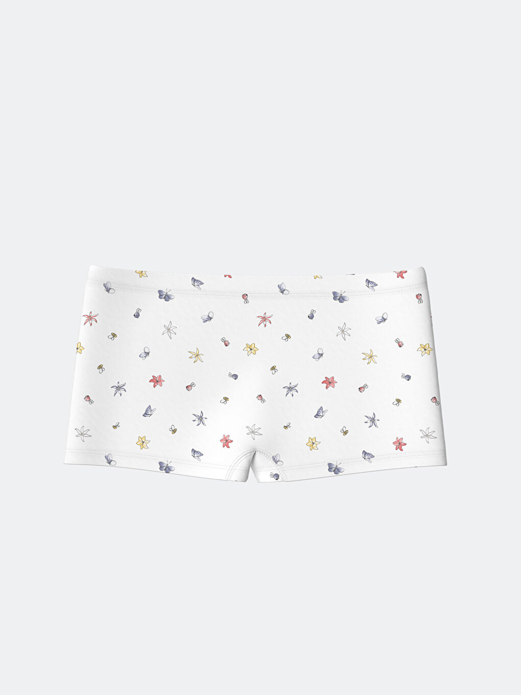 Beyaz Baskılı Kız Çocuk Boxer