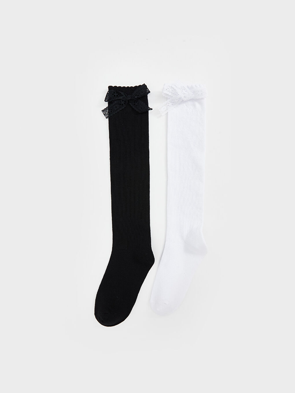 Lace Detail Girl's Knee-High Socks 2-Pack -S5FI39Z4-J0F