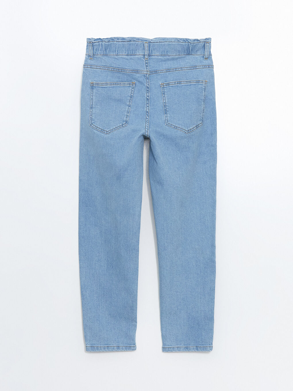 Elastic Waist Paperbag Women's Jeans-5
