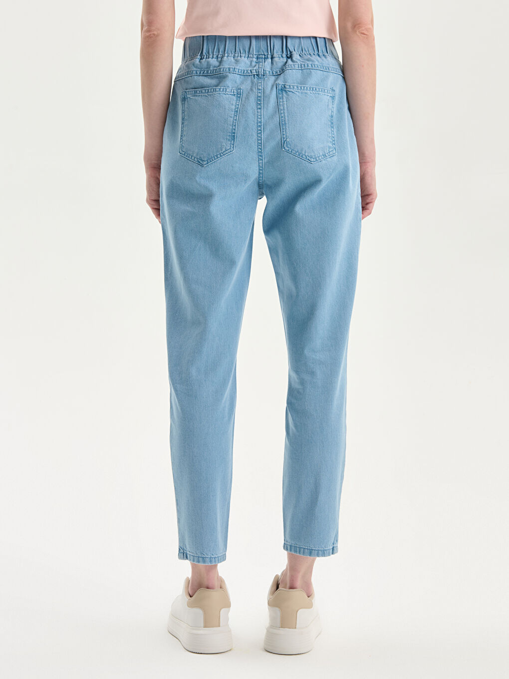 Elasticated Waist Mom Fit Women's Jeans-3