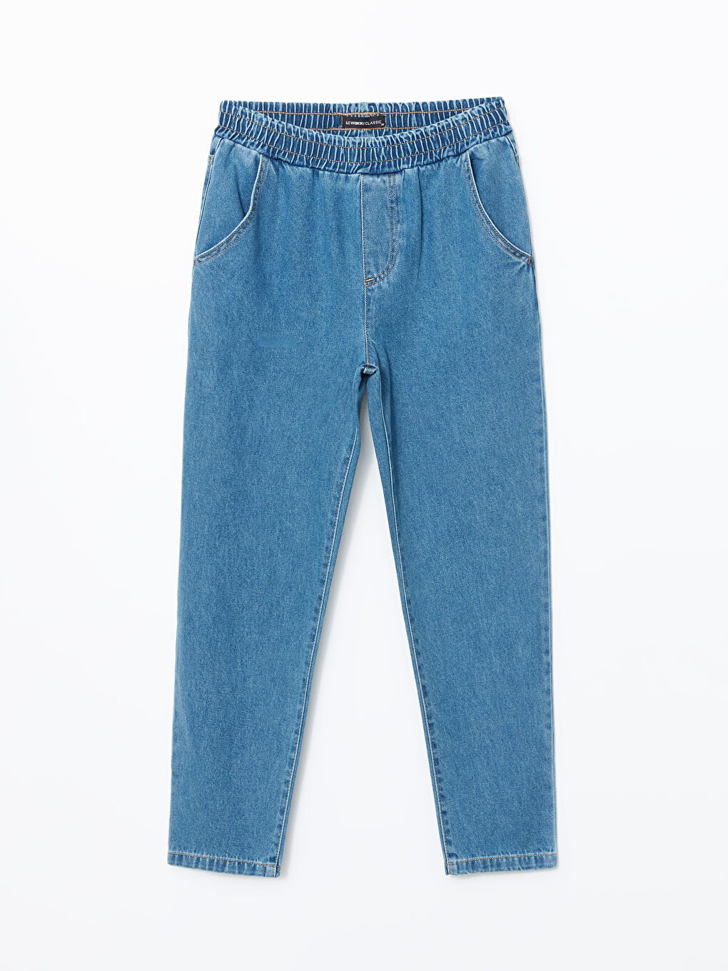 Elasticated Waist Mom Fit Women's Jeans-4
