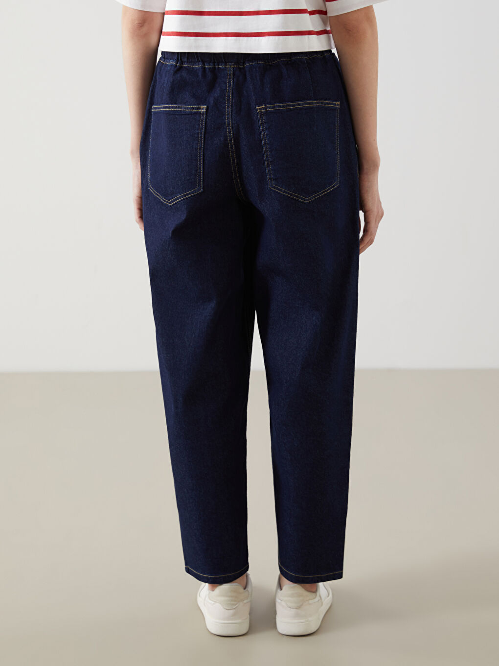 Jean Coupe Maman à Taille Élastiquée pour Femmes-3
