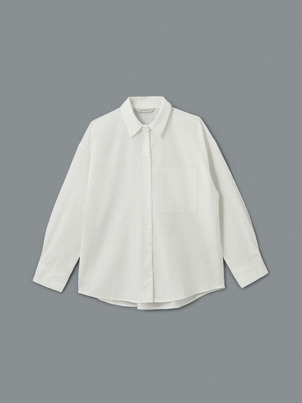 Loose Fit Pocketed Women's Linen Blend Shirt -S5FJ47Z8-R9J