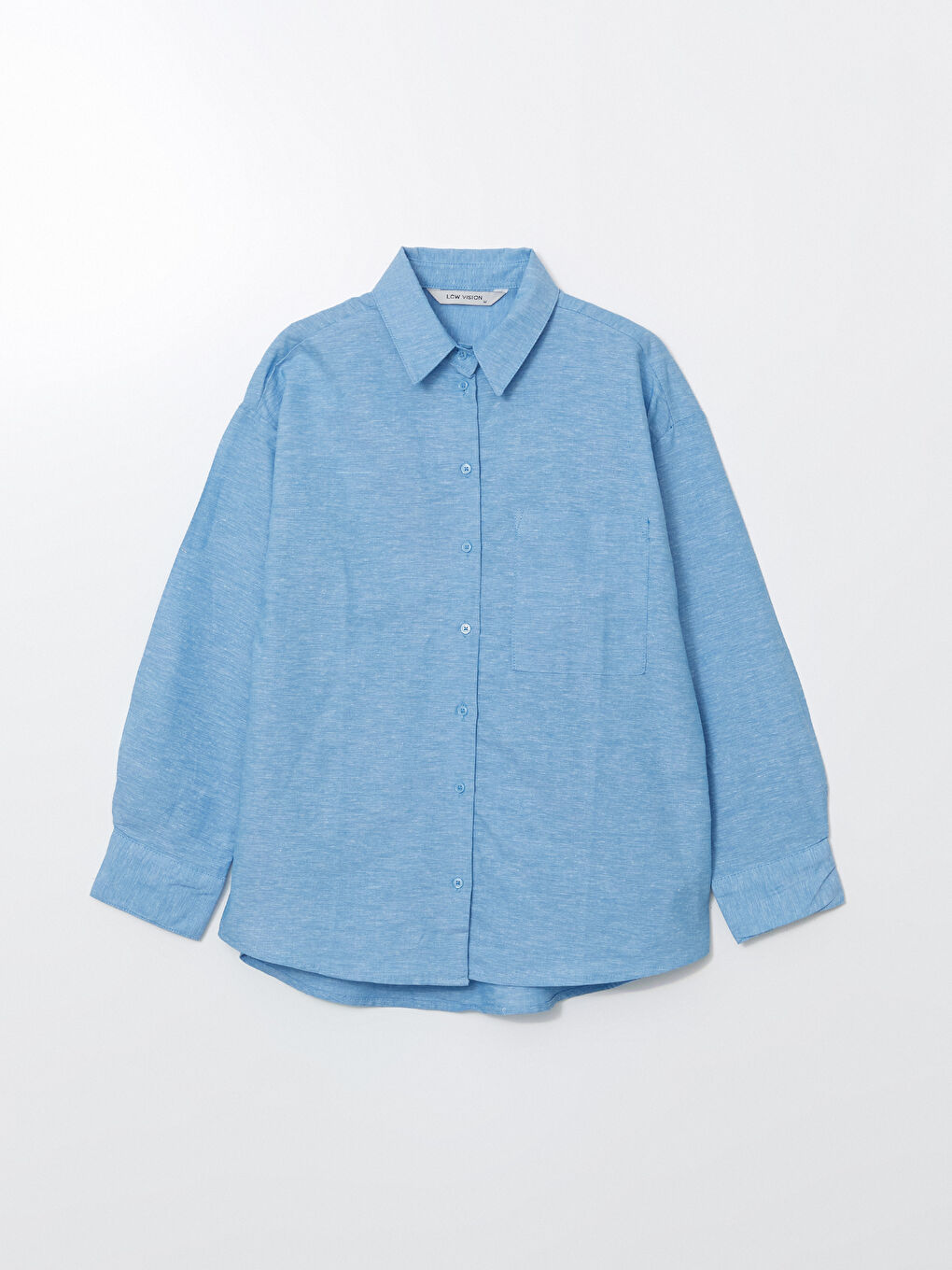 Loose Fit Pocketed Women's Linen Blend Shirt -S5FJ47Z8-YWT