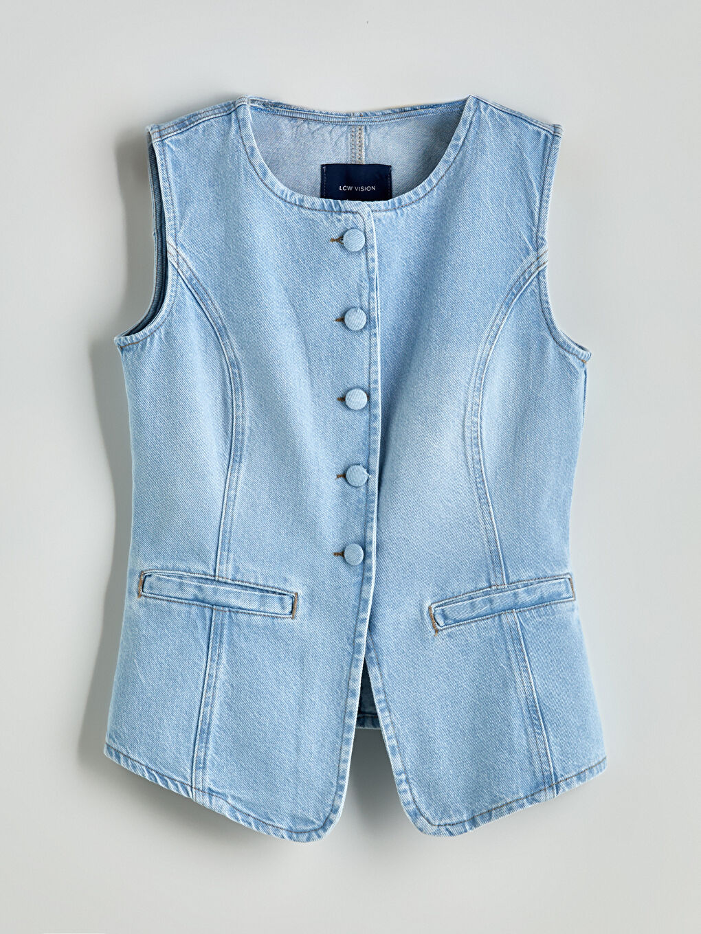 Woman INDIGO Denim Waistcoat -S5FK19Z8-507