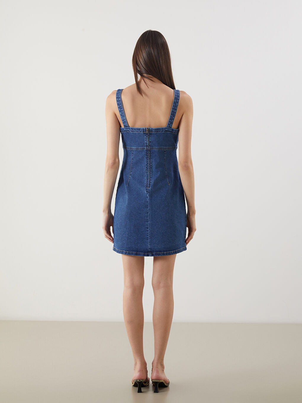 LC Waikiki Square Collar Mini Denim Dress -S5FK34Z8-507