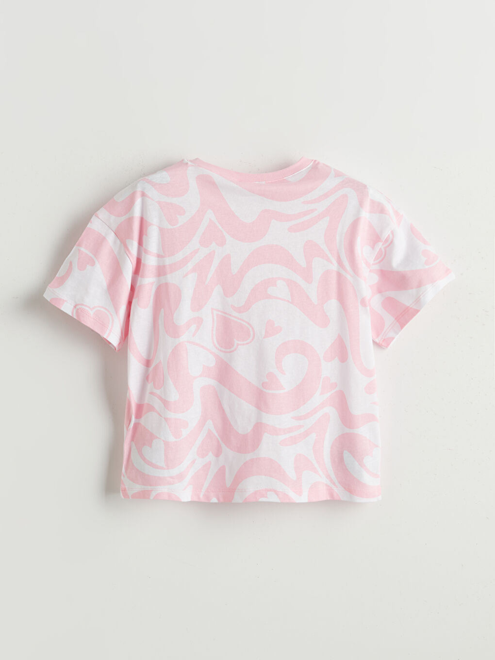 Pembe Bisiklet Yaka Desenli Kız Çocuk Pijama Üstü-1