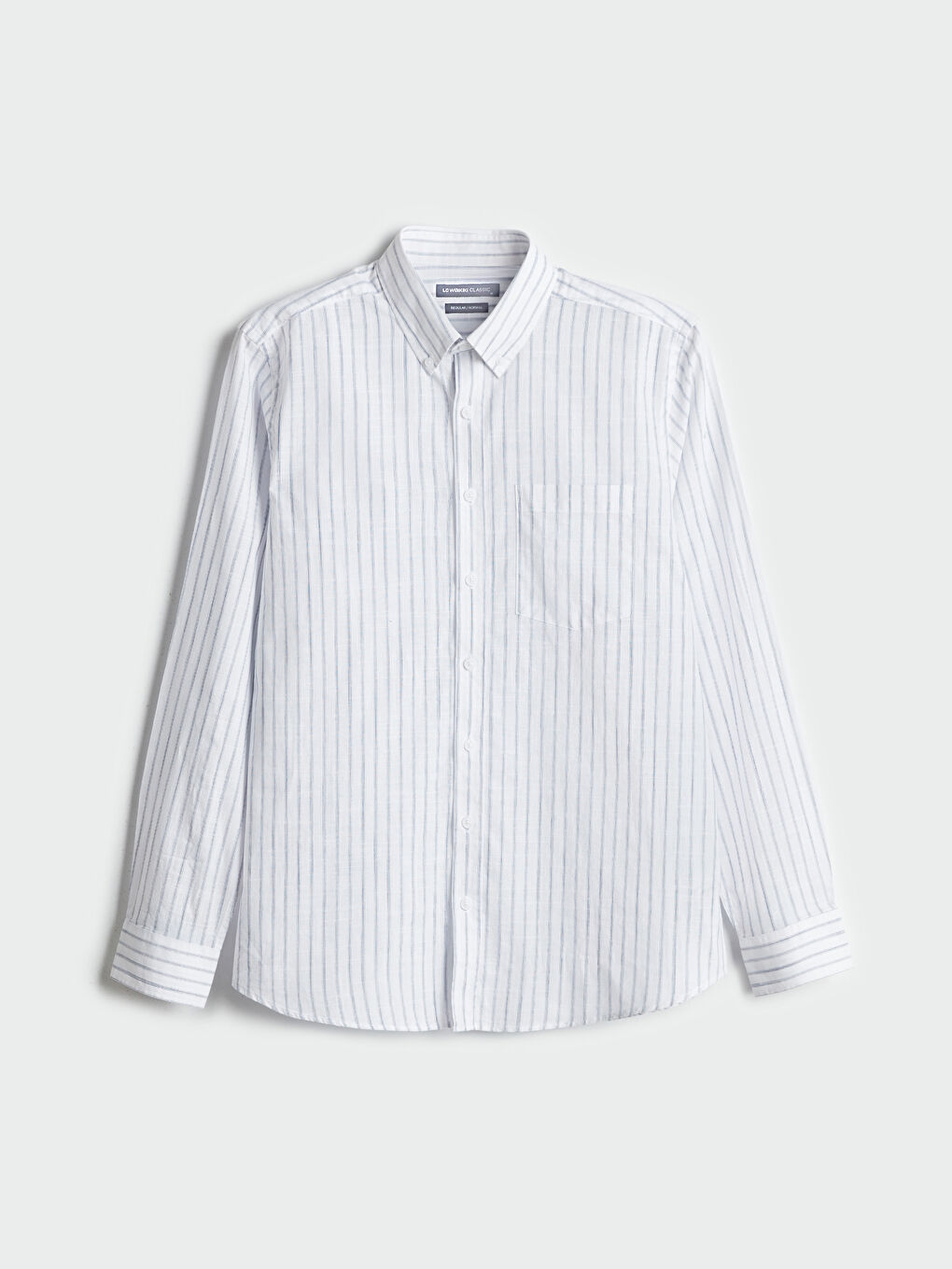 LCWAIKIKI Classic Regular Fit Uzun Kollu Çizgili Erkek Gömlek -S5FK47Z8-LEN