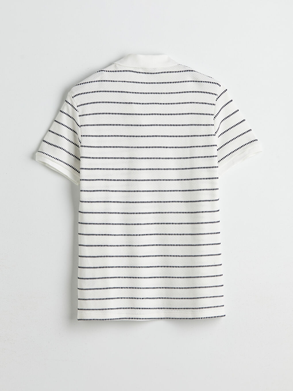 XSIDE Polo Neck Striped Men's Textured T-Shirt -S5FK96Z8-J1F