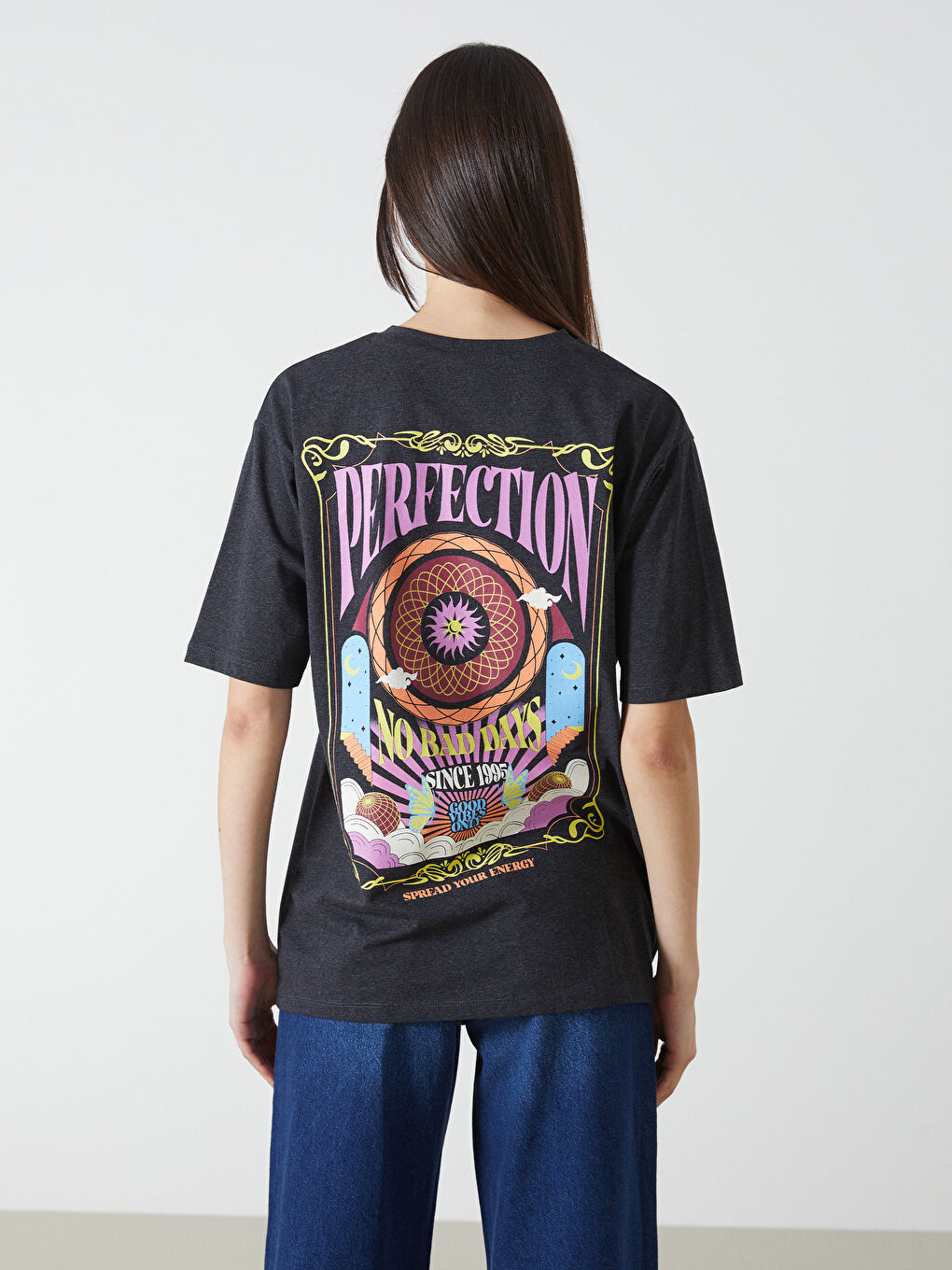 Crew Neck Printed Oversize Women's T-Shirt -S5FK98Z8-VZ8