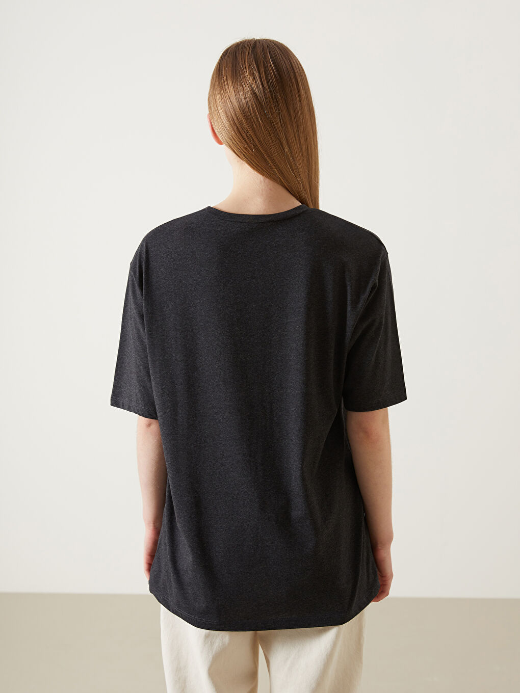 Crew Neck Printed Oversize Women's T-Shirt -S5FK98Z8-YSG