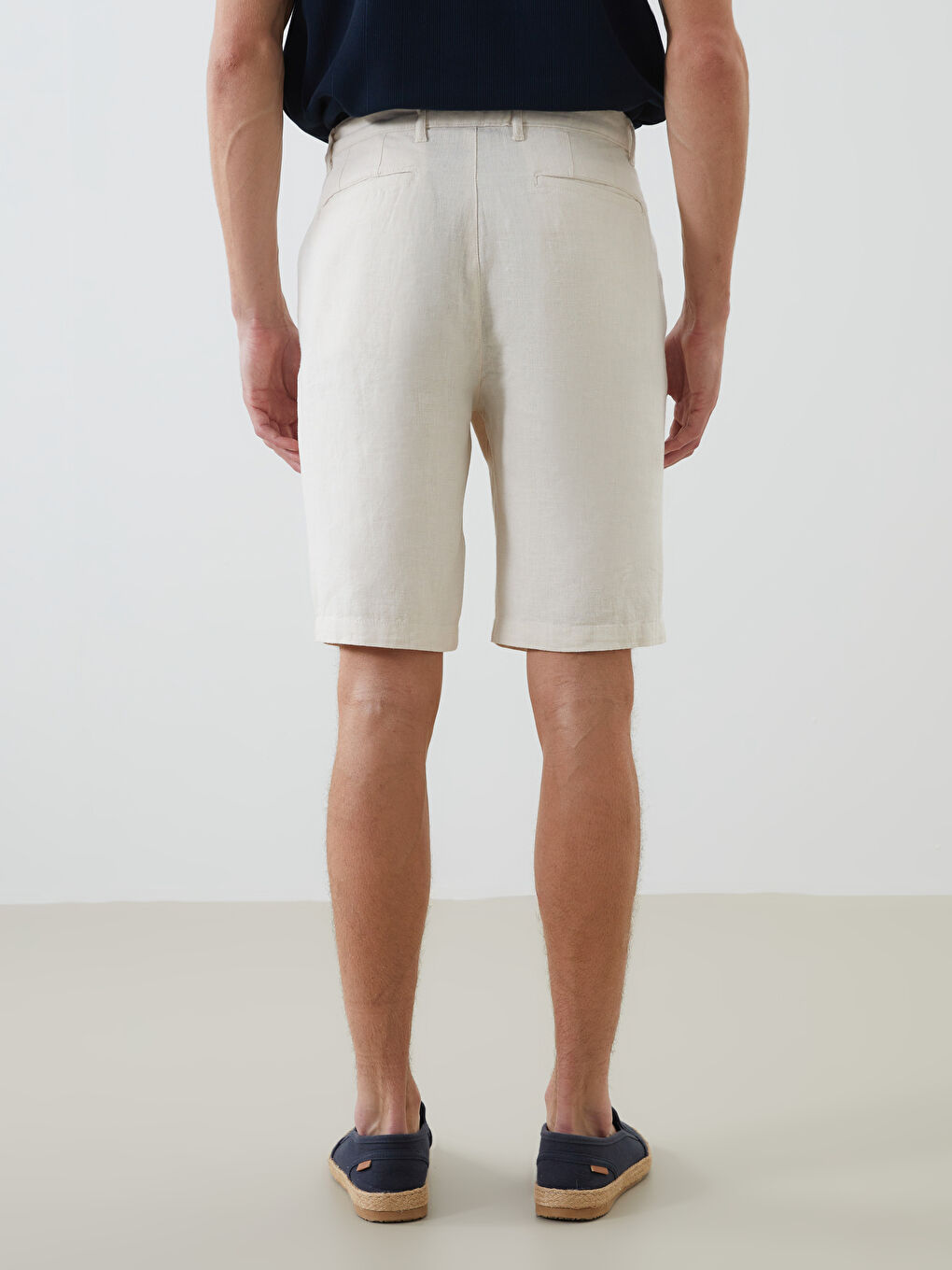 Standard Fit Linen Blend Men's Shorts -S5FL12Z8-FWZ