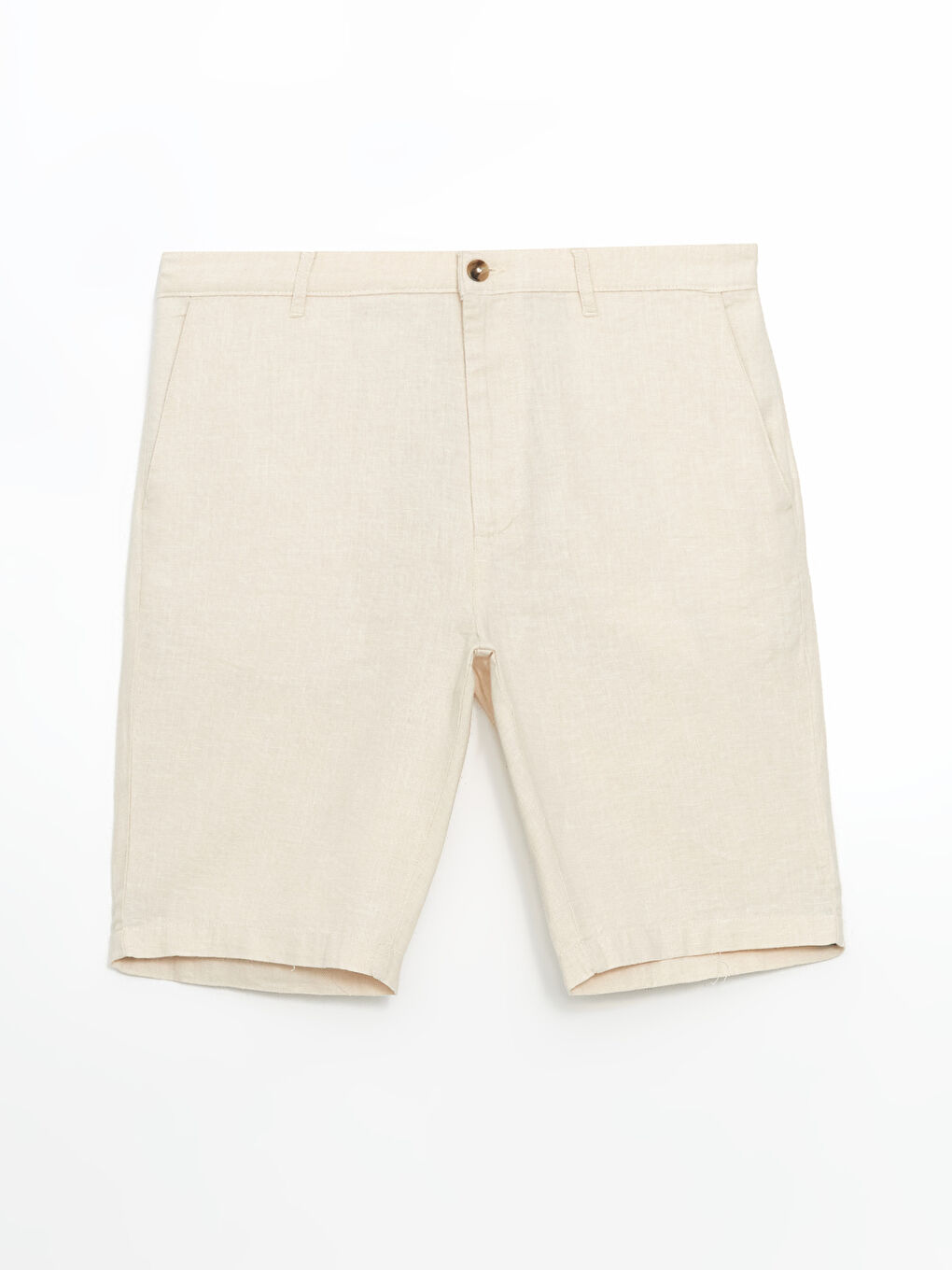 Standard Fit Linen Blend Men's Shorts -S5FL12Z8-FWZ